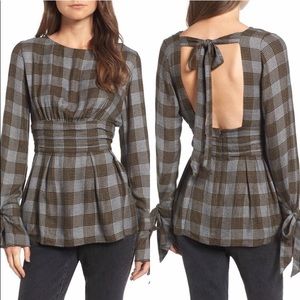 SomethingNavy Plaid Top